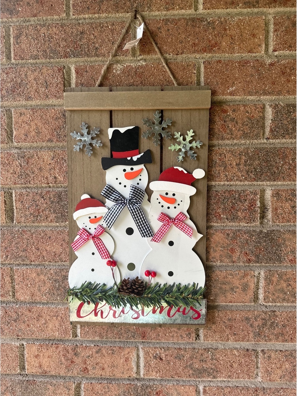 Christmas Snowman Wooden Wall Hanging Decoration